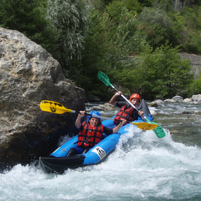 Canoe-raft in the gorges of Roya