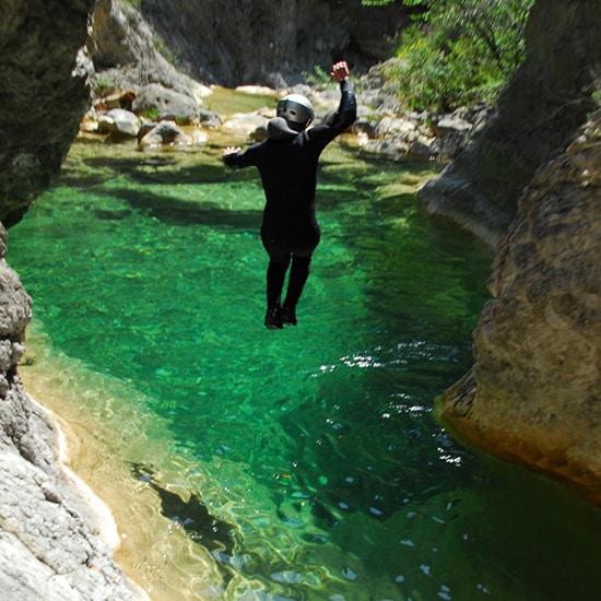 Saut en canyoning à la Maglia, dans la Roya