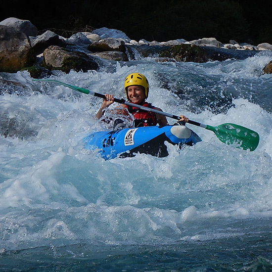 Kayak-raft in the gorges of Roya